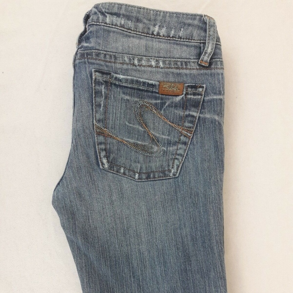 Silver Jeans Sz 27 Monica Low Rise Straight Denim